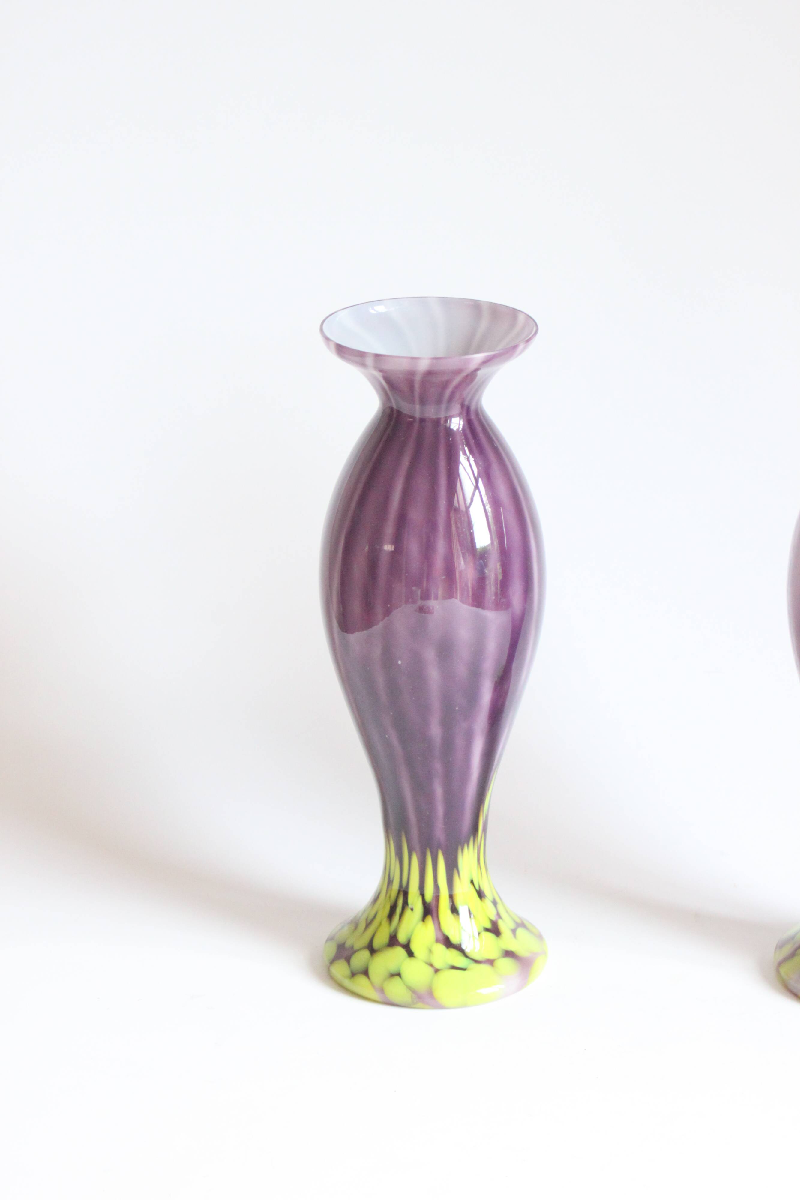 Art Nouveau glass vases by Franz Welz, Czech republic 1930s.