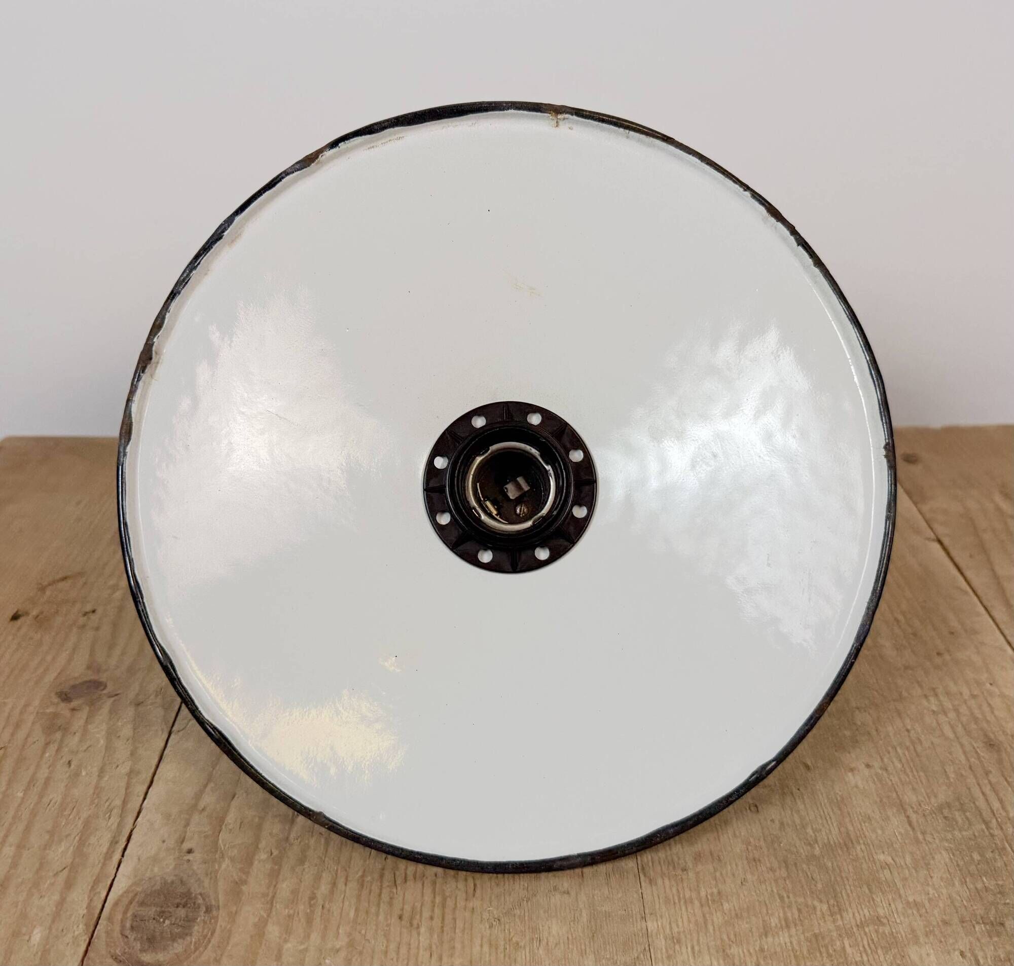 Industrial Petrol Enamel Military Pendant Lamp with Cast Aluminium Top