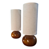 pair of solid wood ball lamps, Scandinavian style bedside lamp, 35 x 13