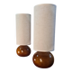 pair of solid wood ball lamps, Scandinavian style bedside lamp, 35 x 13