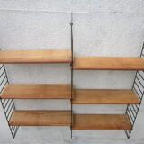 Large shelf String of the ' 60s, solid oak shelves