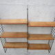 Large shelf String of the ' 60s, solid oak shelves
