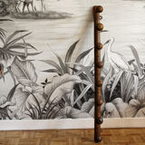 Wall mounted wooden coat rack turned