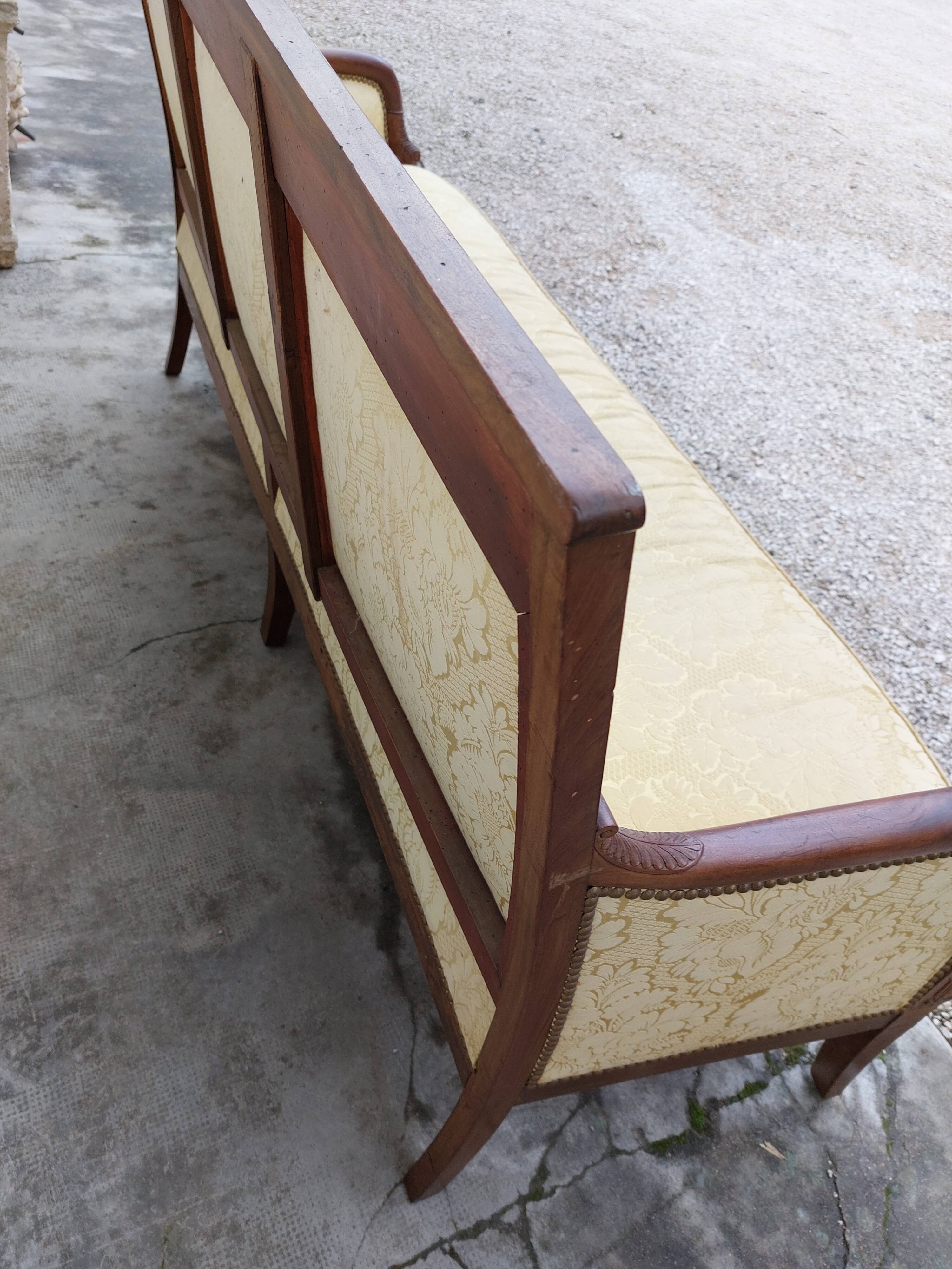 Vintage bench empire mahogany dolphin heads