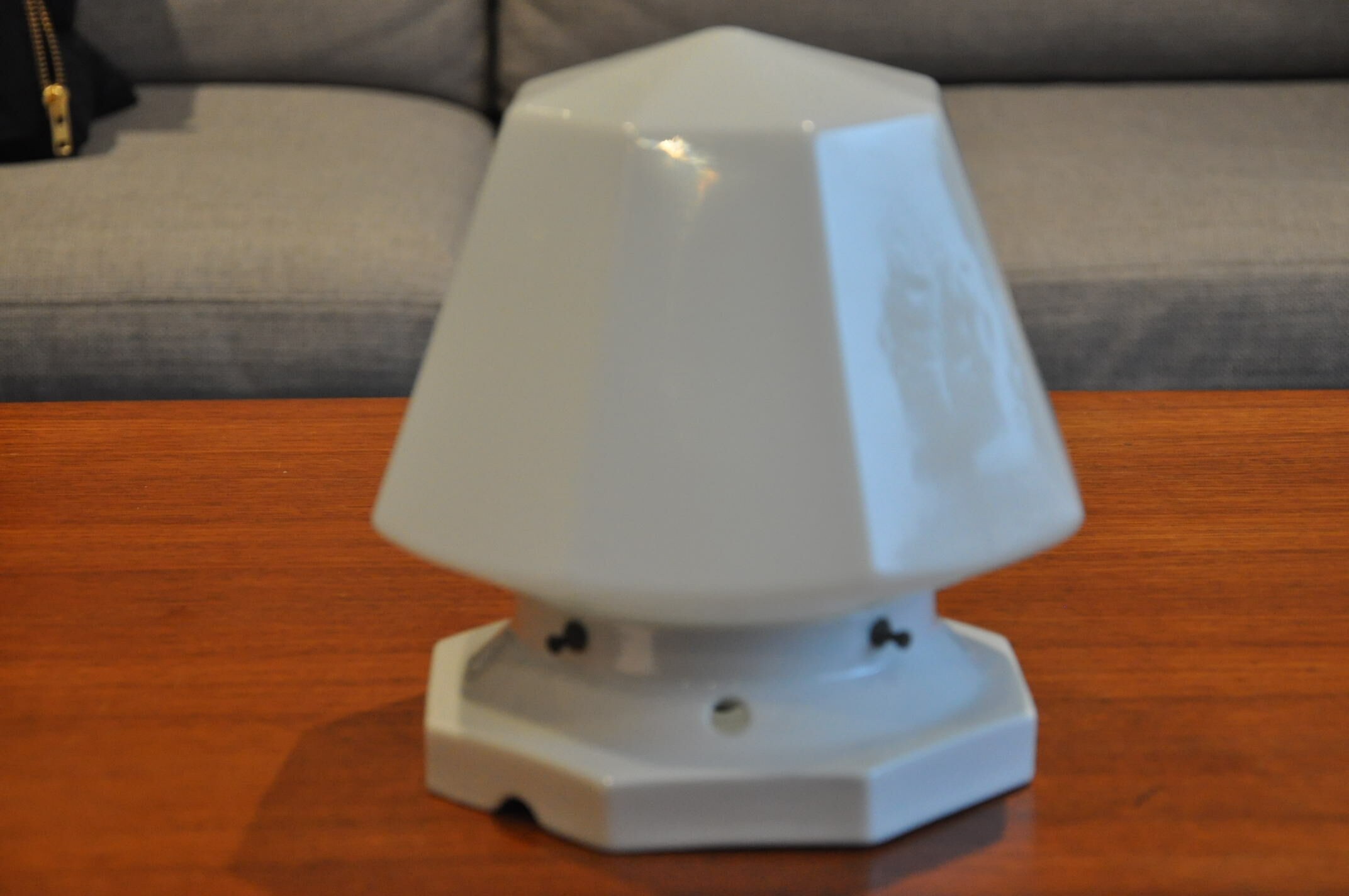 Vintage opaline and porcelain ceiling lamp