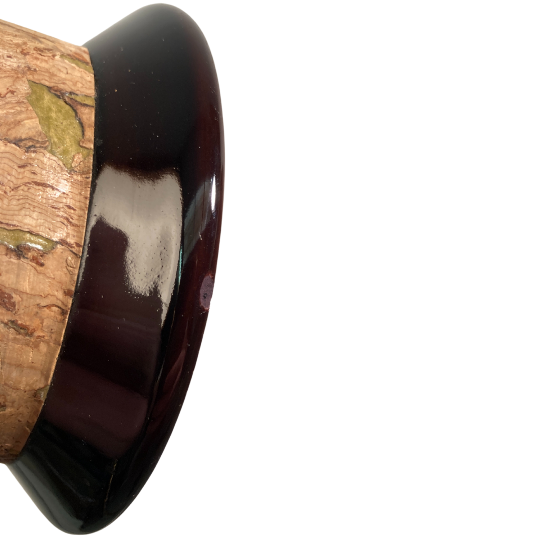 Cork and glass midcentury German desk or table lamp