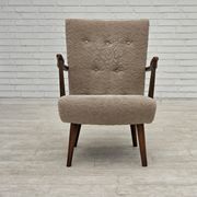 1960s, Danish armchair, furniture wool, beech wood.