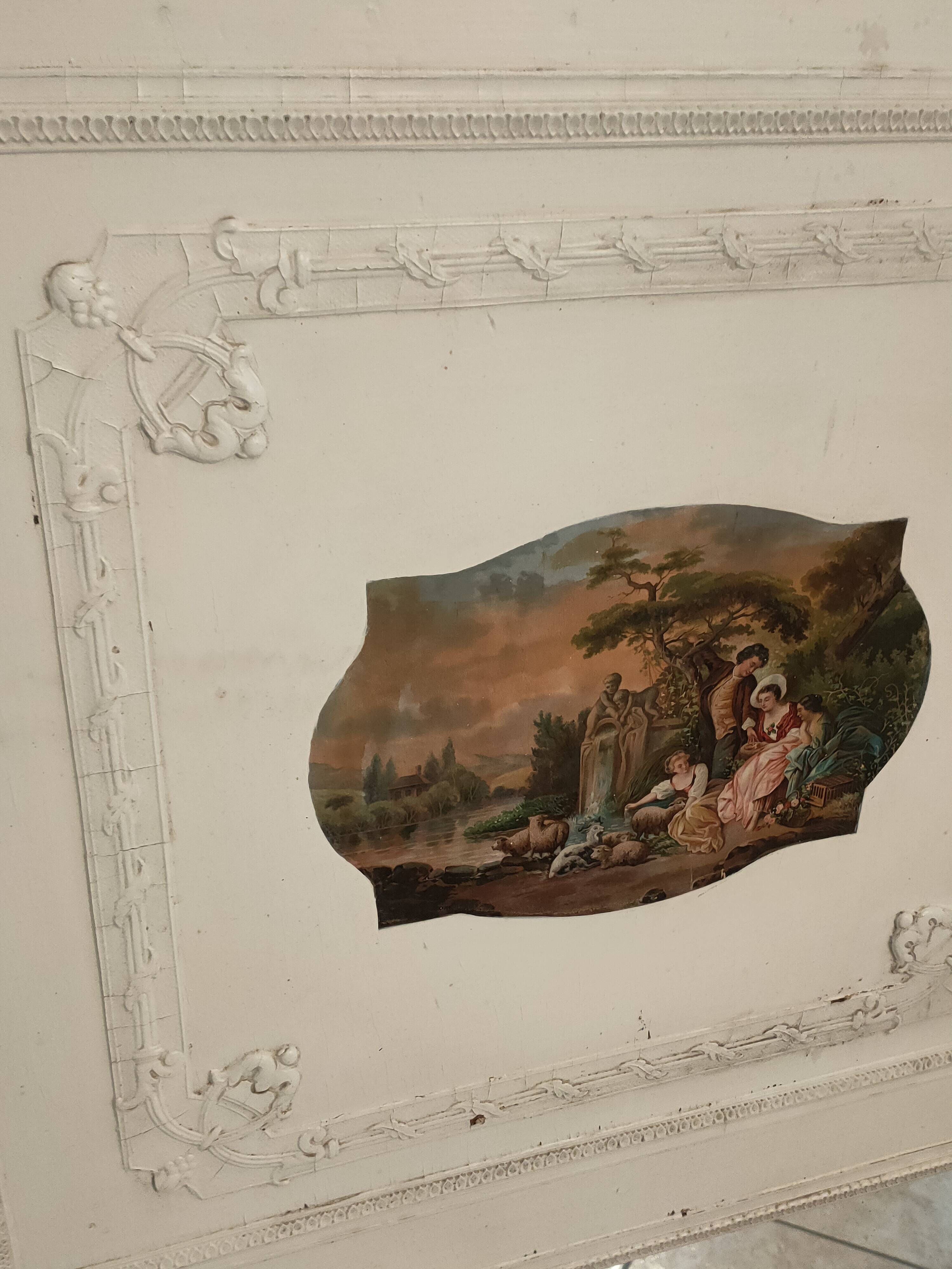 trumeau mirror from the 1920s in painted wood