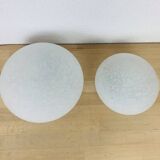 Paire d'appliques boule verre moucheté de Vianne demi sphère