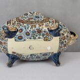 19th century Gien earthenware planter with Persian decor