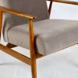 Lis armchair, 1970s, light chocolate brown velvet Jade