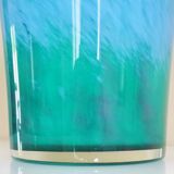 Large flared vase, signed La Rochère, blown glass with colored inclusions