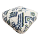 Berber floor pouf: Handwoven Moroccan wool cushion.