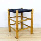 Danish Wood and Rope Stool, 1950s
