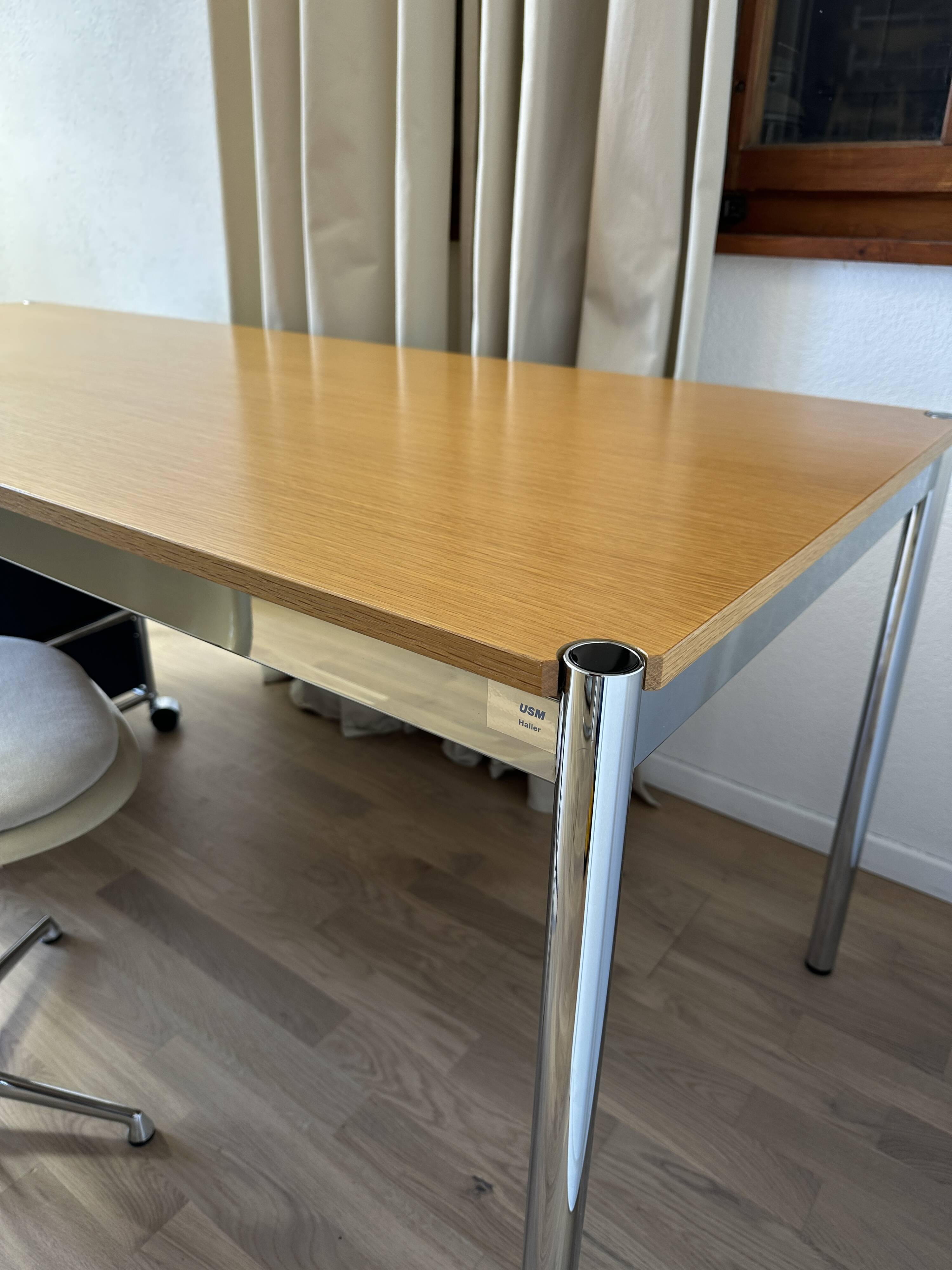 USM Haller desk in natural oak veneer