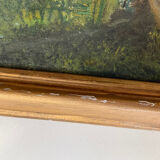 Tableau  XIXème paysage huile sur bois