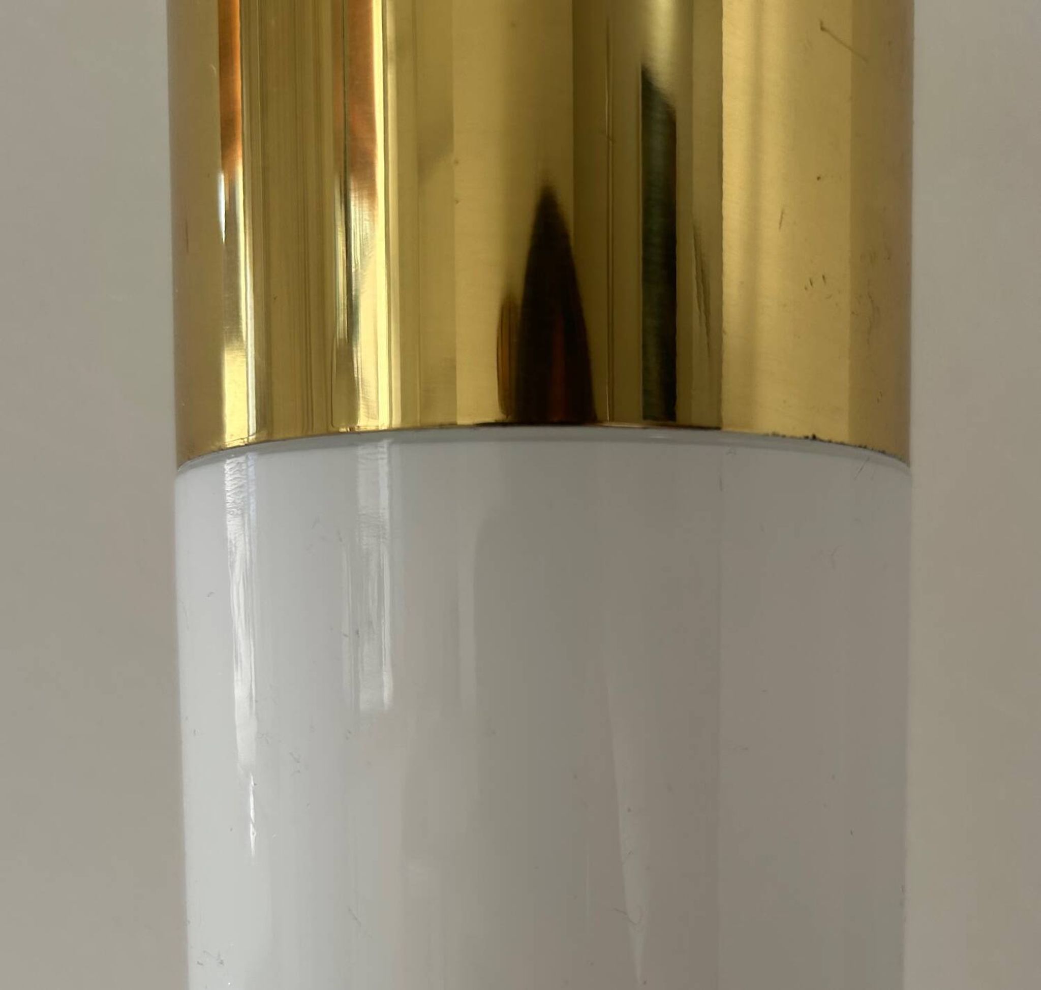Vintage brass and opaline pendant light, Limburg, Germany 1960s