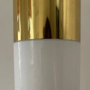 Vintage brass and opaline pendant light, Limburg, Germany 1960s