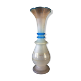 19th century soliflor vase in white and blue opaline