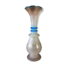 Vase soliflor du 19ème siècle en opaline blanche et bleue