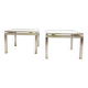 Mid-Century Modern Pair of Side Tables, Metal and Glass, Italy, 1970s