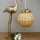 Vintage globe pendant light in pale yellow opaline