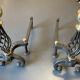 Chenets bronze et fonte