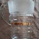 jug and glasses from the 1950s, frosted glasses