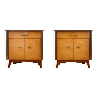 Pair of vintage 1950s bedside tables