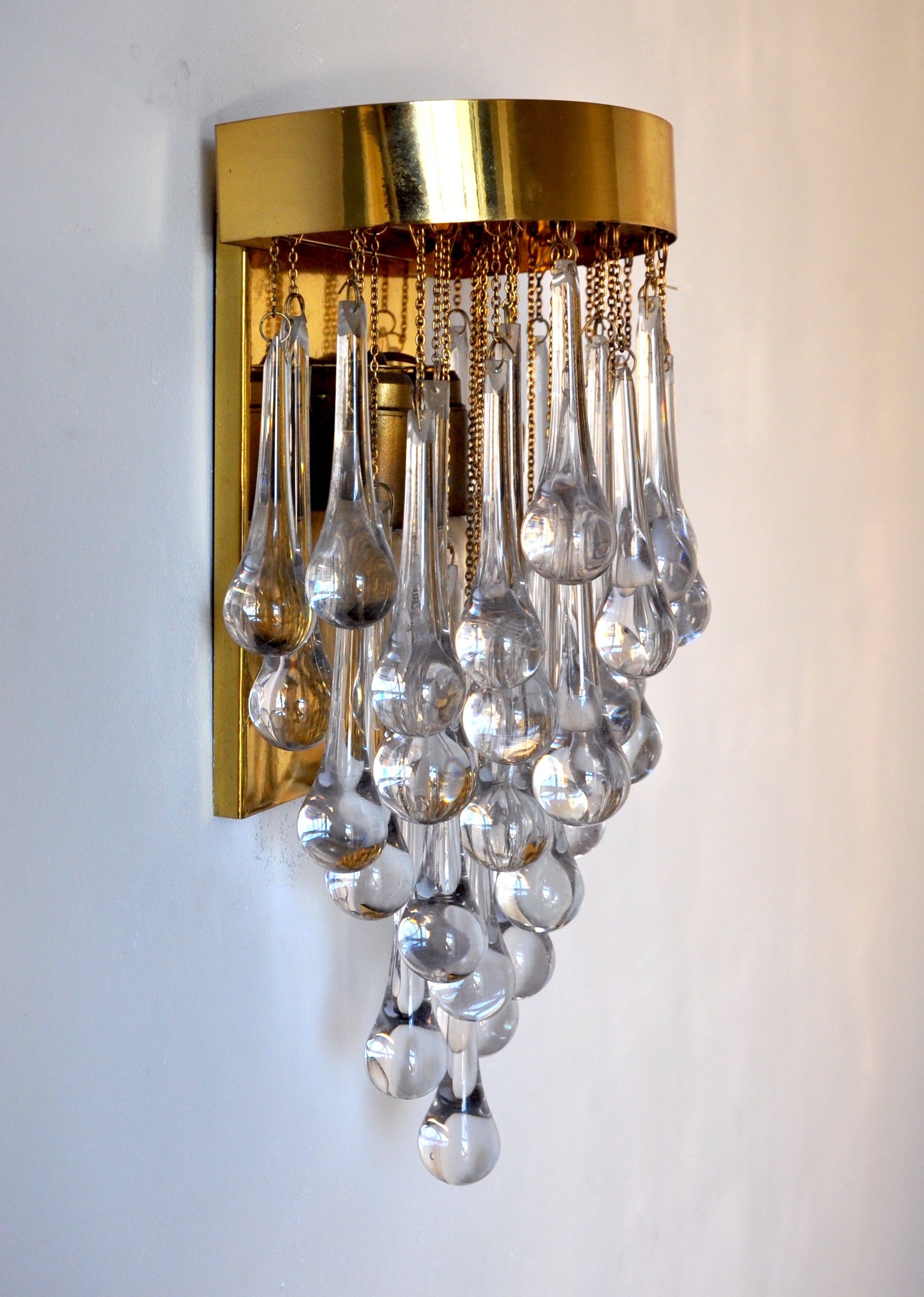 Wall lamp drops of glass of Paolo Venini 1960