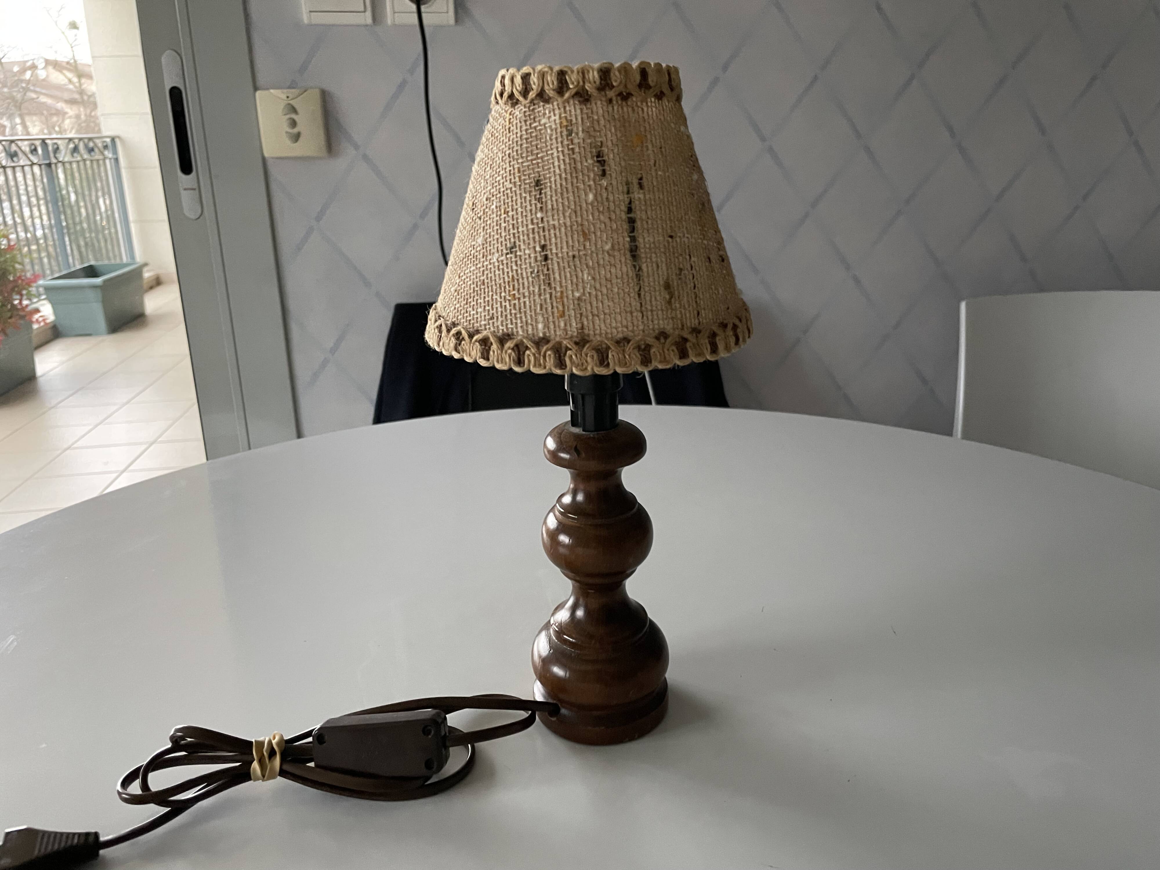 Wooden bedside lamp