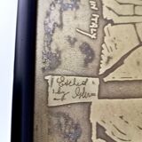 Elegant Rectangular Vintage Etched Brass Coffee Table by G. Urs, Italy