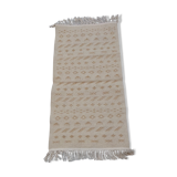 Tapis descente de lit  blanc et marron 122x62cm