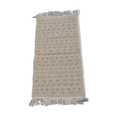 Tapis descente de lit  blanc et marron 122x62cm
