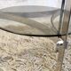 Side table metal chrome and smoked glass, 70s-80s