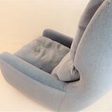Ensemble de 2 fauteuils mohair bleu glacier Carl Straub