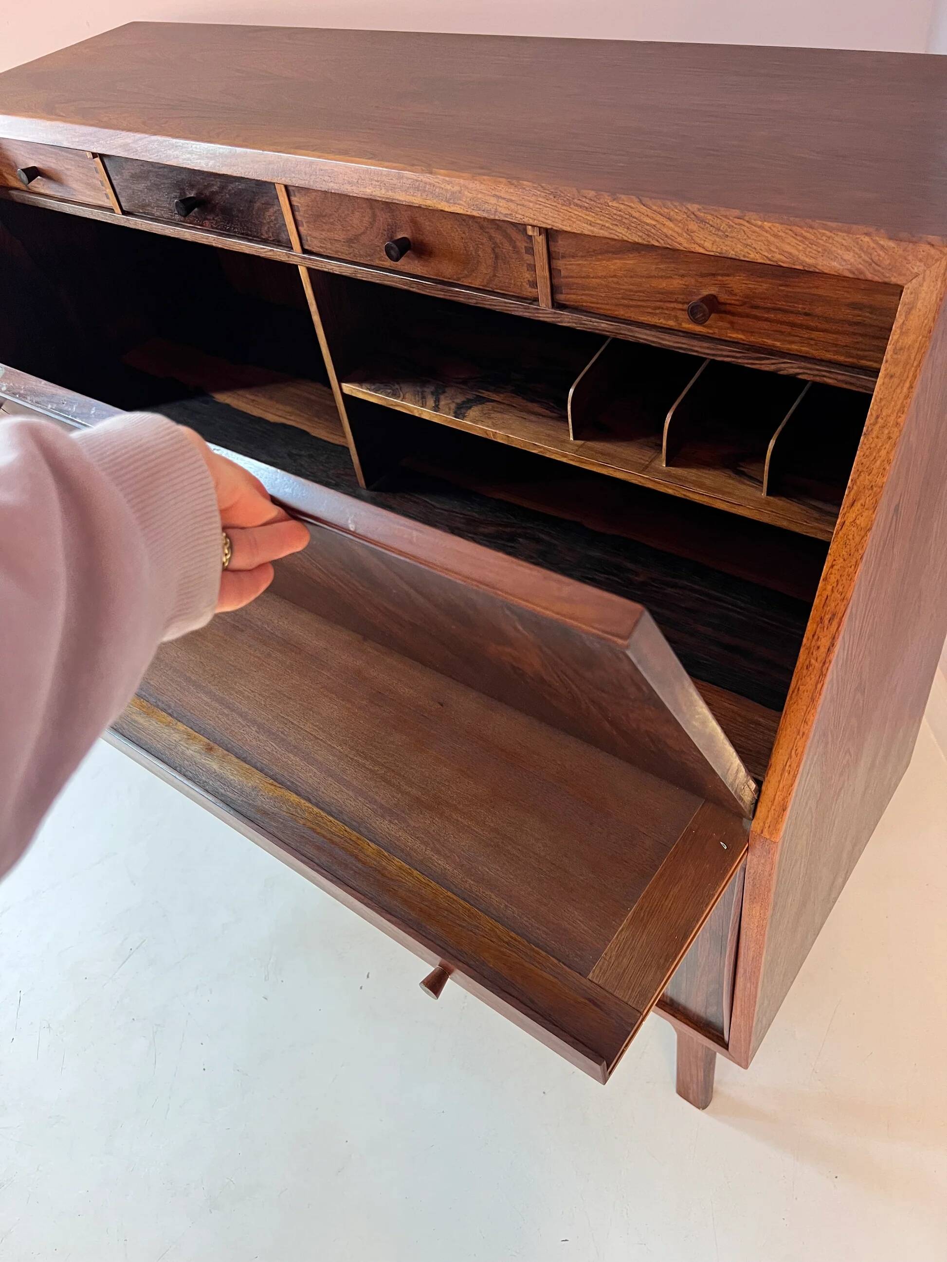 Secrétaire en palissandre par Bernhard Pedersen & Sohn