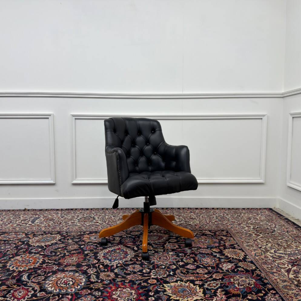 Chaise de bureau Chesterfield noire