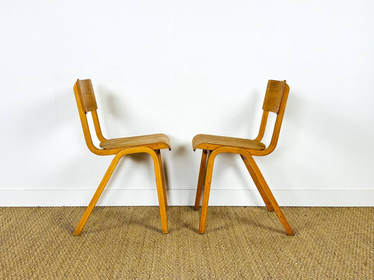 2 school chairs from the 1960s
