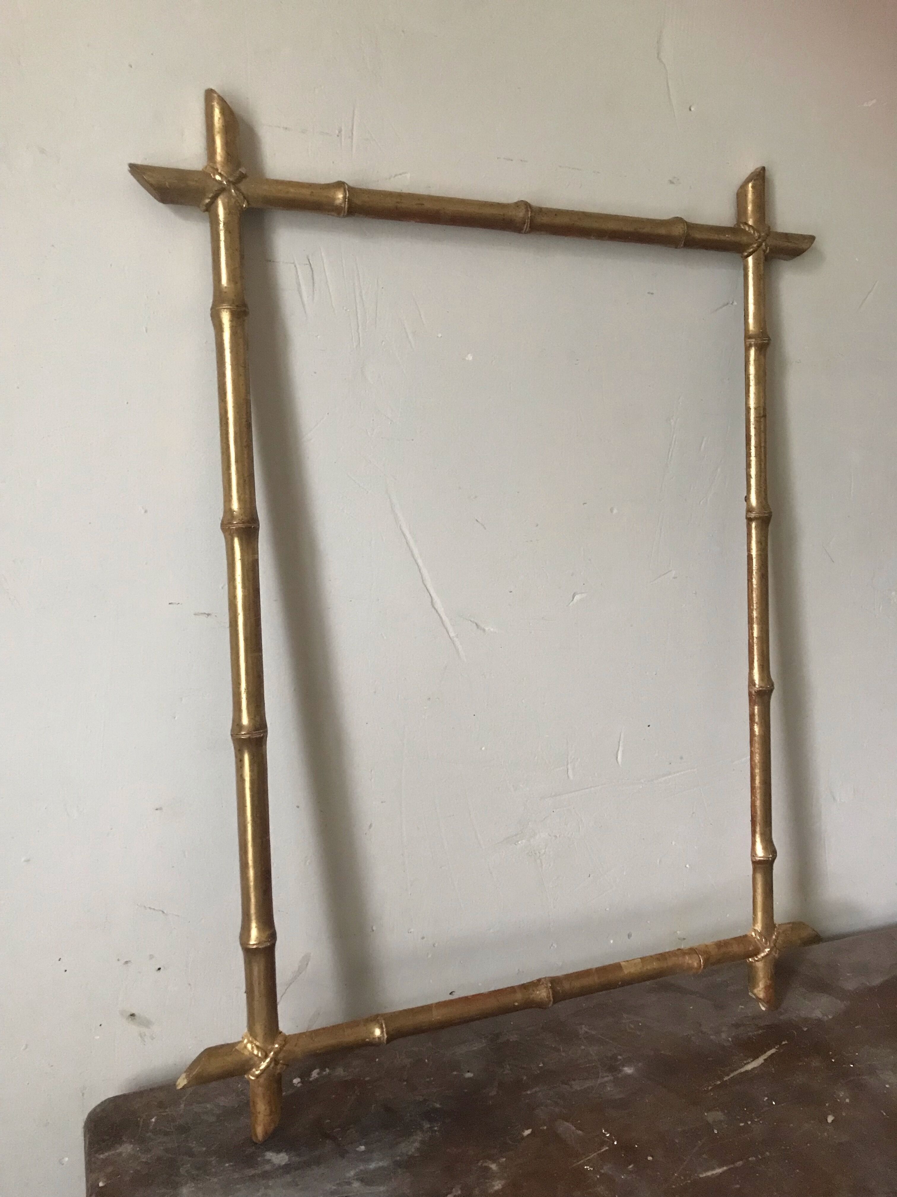 Golden bamboo frame with gold leaf
