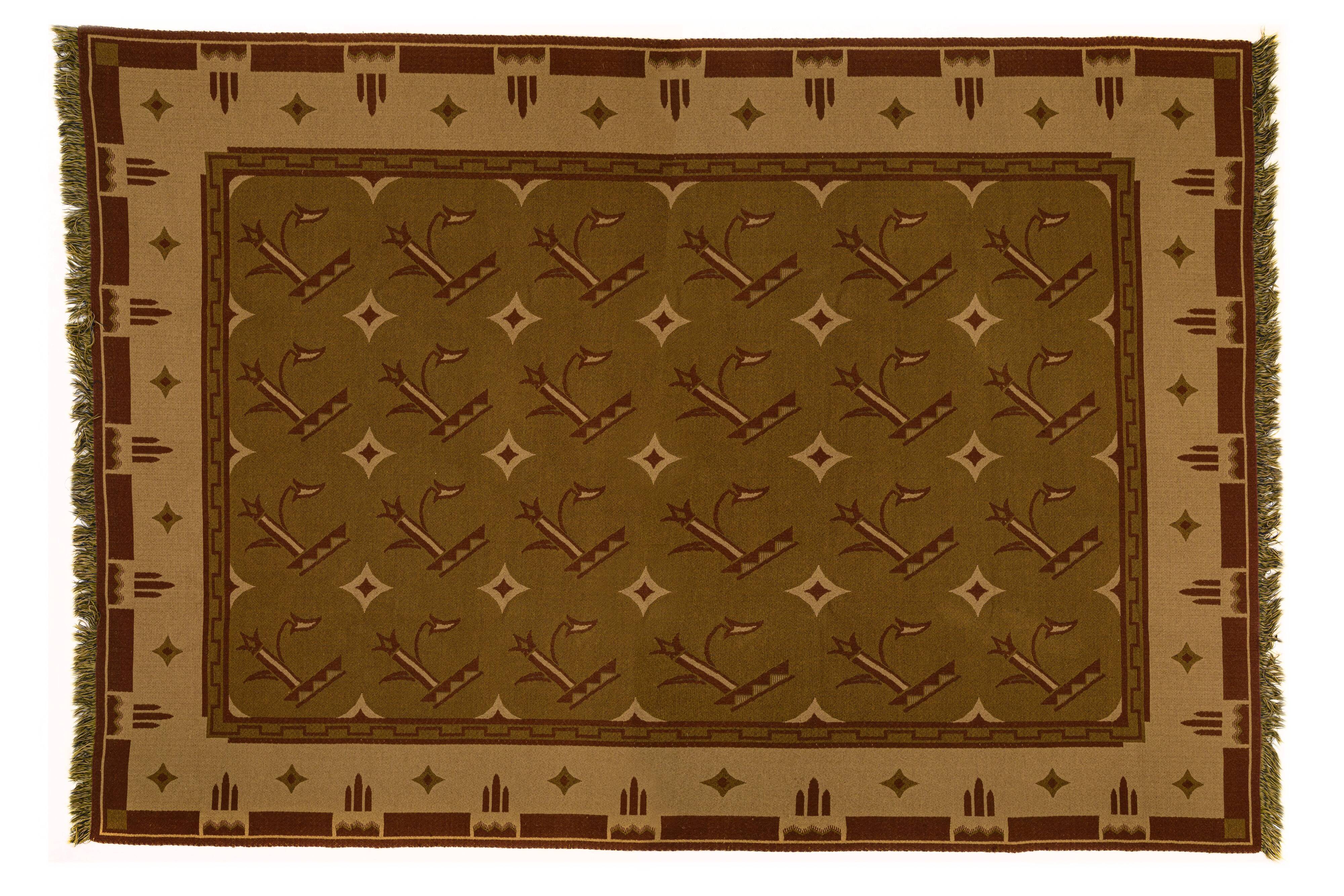 Scandinavian art deco/funkis rug by Greta Gahn. 316 x 263 cm (124 x 104 in).