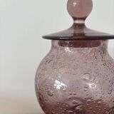 Purple bubble glass candy box – Biot style – hand-blown glass