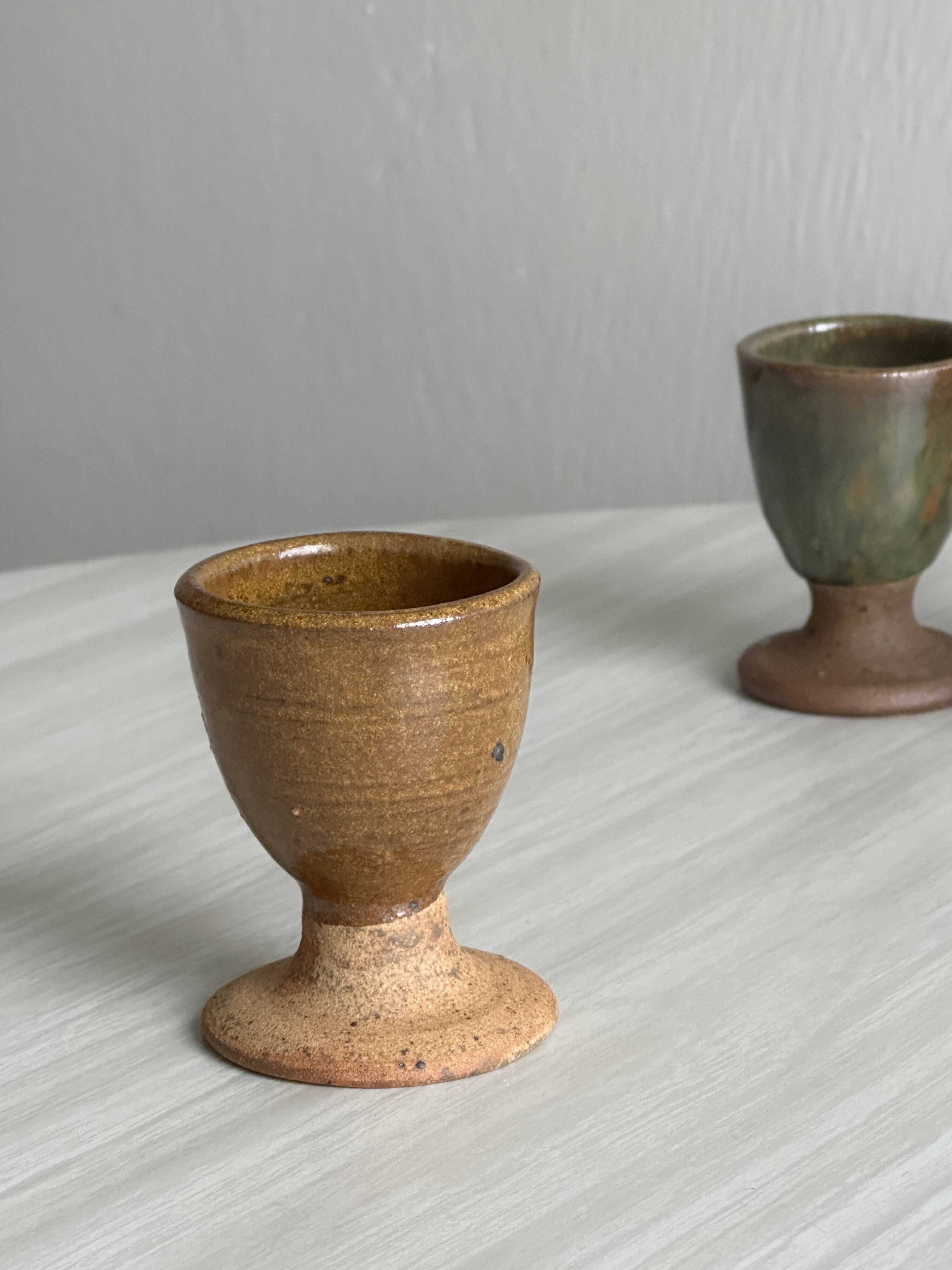 Set of 4 handmade ceramic egg cups