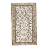 Tapis turc Oushak fait main en laine et coton blanc 119x202