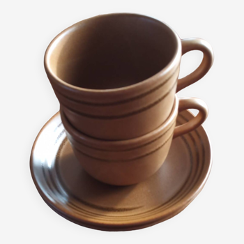 Lot de 2 tasses et sous-tasses Sarreguemines