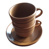 Set of 2 Sarreguemines cups and saucers