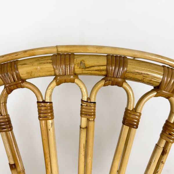 Fauteuil bambou et rotin adulte années 60