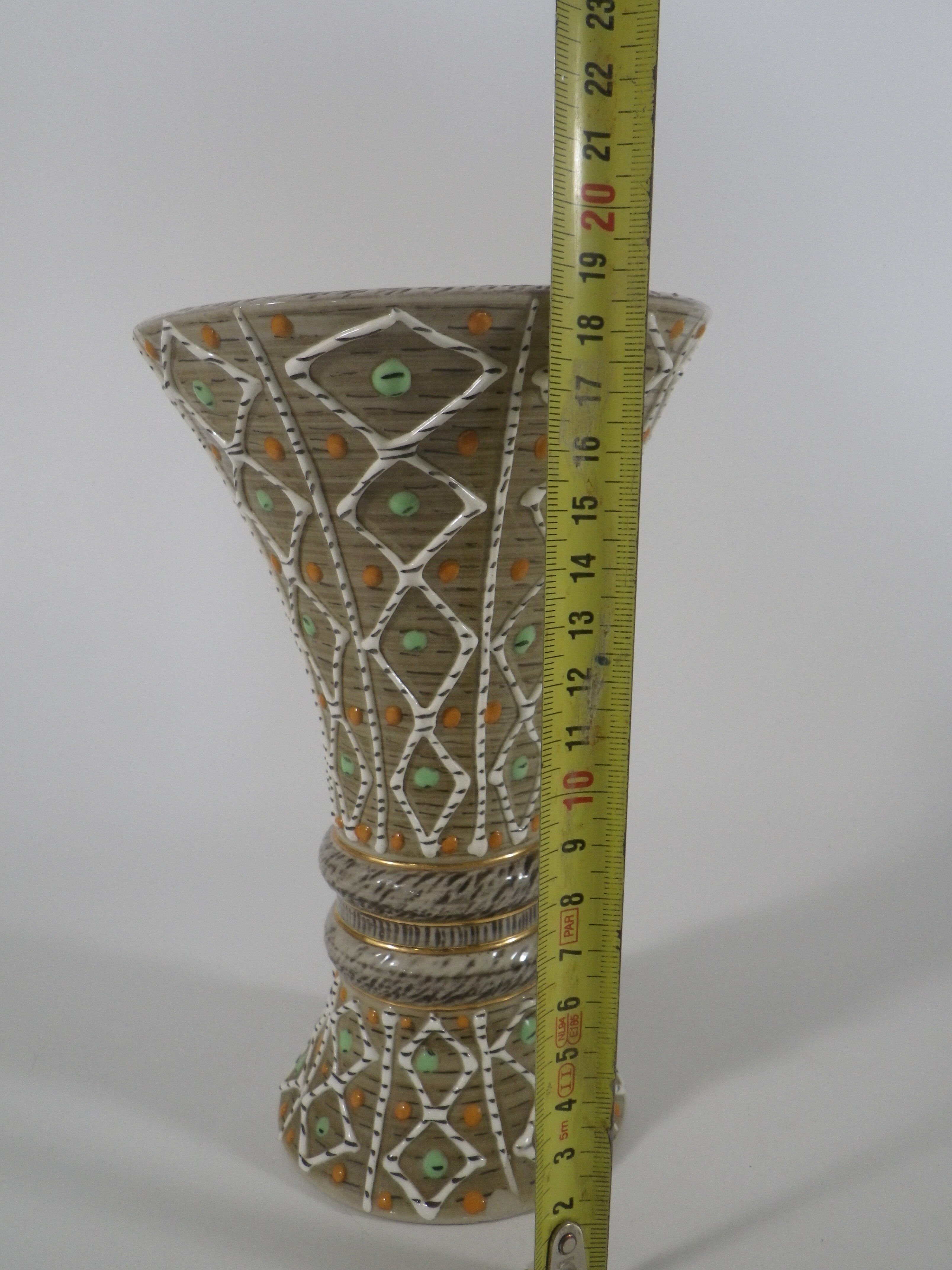 Enamelled stoneware vase signed J Breugnot number 177