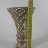 Enamelled stoneware vase signed J Breugnot number 177