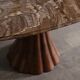 Oval onyx marble dining table by Angelo Mangiarotti, Italy, 1970s
